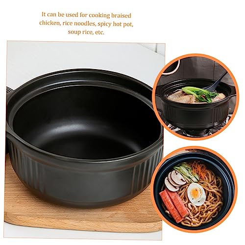 FUNNETOYU Keramik Casserole Schmortopf für Person Hitzebeständiger Auflaufform Topf mit Glatter Antihaft Oberfläche Energiesparend für Reis Suppe und Schmoren von FUNNETOYU