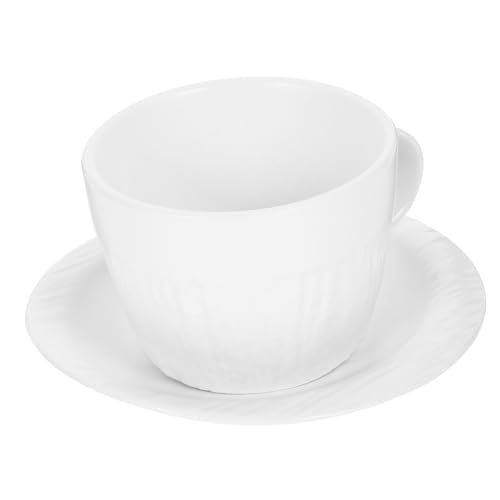 FUNNETOYU Keramik Kaffeetasse mit Untertasse Europäischer Vintage Stil Vielseitig für Büro Frühstück Tee und Kaffee Robustes Material Design für Familie und Freunde von FUNNETOYU