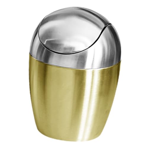 FUNNETOYU Kleiner Desktop mülleimer mit Deckel Goldfarbener Tischabfalleimer aus Stabilem Material Geruchsdicht und Kompakt für Schlafzimmer Büro und Wohnzimmer FUNNETOYU Kleiner Desktop mülleimer mit Deckel Goldfarbener Tischabfalleimer aus Stabilem Material Geruchsdicht und Kompakt für Schlafzimmer Büro und Wohnzimmer von FUNNETOYU