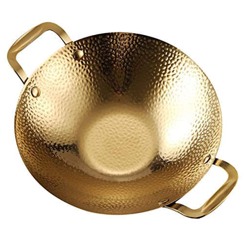 FUNNETOYU Kochtopf mit Doppelgriffen Paella Pfanne für Induktionsherde und Gasherde für Hot Pot und Meeresfrüchte Hitzebeständig und Leicht zu Reinigen von FUNNETOYU
