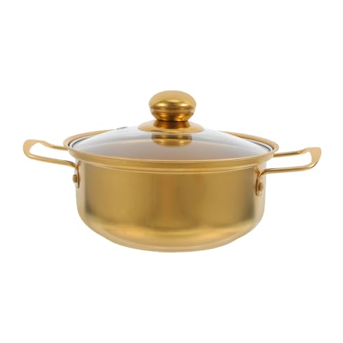 FUNNETOYU Kochtopf mit Glasdeckel Goldfarbener Ramen Topf Induktionsgeeignet Doppelter Griff Kleiner Suppentopf für Camping und Haushalt Schnelles Erhitzen Modernes Küchengeschirr FUNNETOYU Kochtopf mit Glasdeckel Goldfarbener Ramen Topf Induktionsgeeignet Doppelter Griff Kleiner Suppentopf für Camping und Haushalt Schnelles Erhitzen Modernes Küchengeschirr von FUNNETOYU
