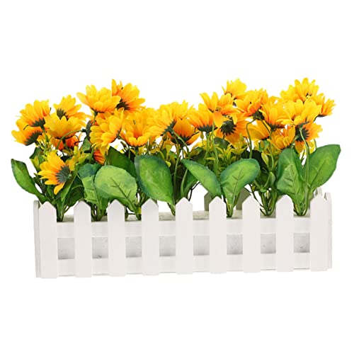 FUNNETOYU Künstliche Sonnenblumen mit Stiel Realistische Eckdekoration für Zuhause und Büro Kompakte Tisch und Fensterbankdeko Lebensechte Kunstpflanze für Frische Raumatmosphäre von FUNNETOYU