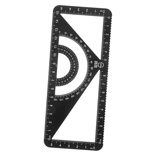 FUNNETOYU Lineal-Sets Mit Winkelmesser Für Zeichnung Und Messung Aluminiumlegierung Klare Skalen Winkelmesser-Set Langlebig Und Tragbar von FUNNETOYU