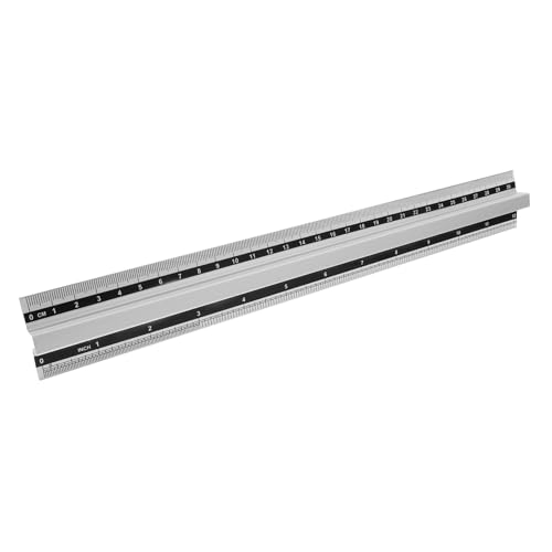 FUNNETOYU Lineal aus Aluminium Gerades Lineal zeichnen Werkzeug multi Aluminium Herrscher Lineal gerades Brett tragbare Maßstabslineale Zeichnen von Herrscher Büro muss haben Silber von FUNNETOYU