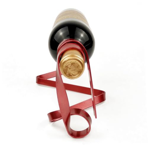 FUNNETOYU Magisches Rotes Farbband Weinregal aus Lackiertem Flacheisen Schwebendes Design Dekorativer und Praktischer Flaschenhalter für Wohnzimmer Küche Moderne Innenräume FUNNETOYU Magisches Rotes Farbband Weinregal aus Lackiertem Flacheisen Schwebendes Design Dekorativer und Praktischer Flaschenhalter für Wohnzimmer Küche Moderne Innenräume von FUNNETOYU
