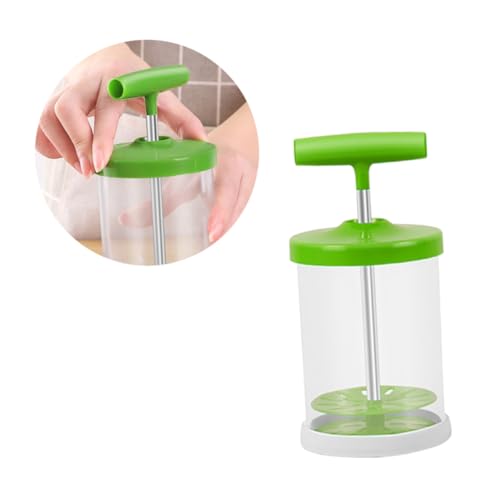 FUNNETOYU Manueller Milchaufschäumer Handpumpe Grün Handlicher Milchmixer mit Hitzebeständigem Abs griff Einfacher Milchaufschäumer für Cappuccino Latte für Zuhause von FUNNETOYU