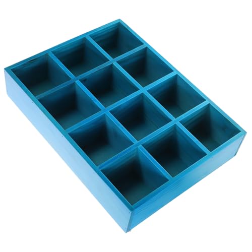 FUNNETOYU Mediterranes Wandregal Fächer Holz Aufbewahrung Rack Praktisch für Sammelfiguren Kleine Dekoration Desktop Organizer von FUNNETOYU