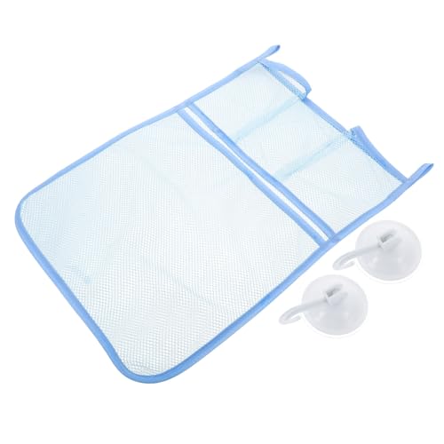 FUNNETOYU Mesh Dusch Organizer Hängebeutel mit Wand Saugnapf Platzsparender Bad Aufbewahrungsbeutel für Shampoo Bade und Tragbar für Badezimmer für Schule und Reisen von FUNNETOYU