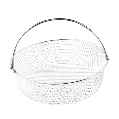 FUNNETOYU Mesh-Korb für die Luftfritteuse Dampf Sieb Teil Ersatz Airfryer-Korbschale Luftfritteusenkorb für Ofen Luftfrittierkorb Luftfritteusengestell Edelstahl 304 Silber von FUNNETOYU