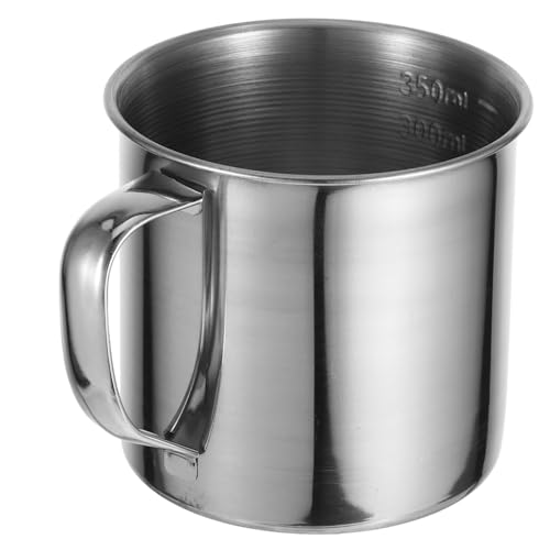 FUNNETOYU Edelstahl Messbecher Mit Griff Unzerbrechlicher Messbecher Für Backen Und Kochen Mit Klaren Maßangaben Für Flüssigkeiten Kaffee Und Tee Vielseitiges Küchenwerkzeug von FUNNETOYU
