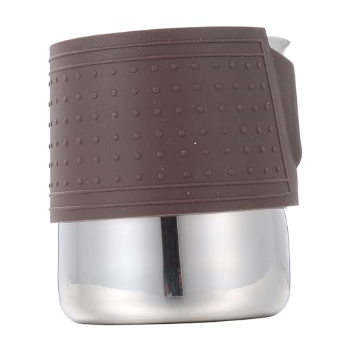 FUNNETOYU Milchaufschäumer mit Hitzebeständigem Silikonschutz Milchkännchen für Latte Art Cappuccino Zubehör für Kaffeezubereitung Zuhause von FUNNETOYU