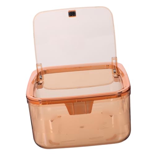 FUNNETOYU Mini Müllbehälter für Schreibtisch Transparent mit Klappdeckel Kompakter Desktop Abfalleimer und Aufbewahrungsbox mit Rastermuster Platzsparend für Büro Küche Wohnzimmer und von FUNNETOYU