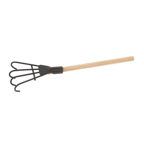 FUNNETOYU Mini Sandrechen mit Holzgriff Dekoratives Miniatur Gartengerät für Sandtisch DIY Gartenbau und Heimdeko Vintage Stil Multifunktional Kleines Modell für Bastler von FUNNETOYU