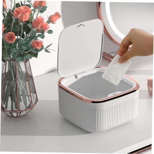 FUNNETOYU Mini Tischabfalleimer mit Druckverschlussdeckel Kompakter Desktop Mülleimer für Büro und Zuhause Weiß Goldfarbener Kleiner Abfallbehälter mit Geruchsdichtem Deckel für Küchenreste FUNNETOYU Mini Tischabfalleimer mit Druckverschlussdeckel Kompakter Desktop Mülleimer für Büro und Zuhause Weiß Goldfarbener Kleiner Abfallbehälter mit Geruchsdichtem Deckel für Küchenreste von FUNNETOYU
