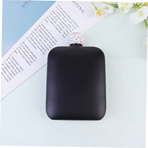 FUNNETOYU Mini Weintopf Weinflasche Schlag rostfrei Damen Miniatur hinein genschenkideen mini schnapsflaschen Geschenkidee mini likörflaschen kleiner Krug Black von FUNNETOYU