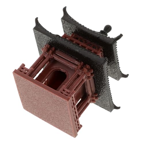 FUNNETOYU Miniatur Pagodenfigur Chinesischer Pavillon für Aquarium Teich Langlebig Handgefertigt Asiatische Gartenstatue Zen Landschaftsmodell von FUNNETOYU