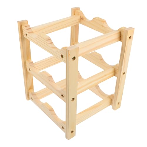 FUNNETOYU Modernes Kompaktes Holz weinregal mit Stabiler Weinflaschenhalter für Zuhause Küche und Weinkeller Praktisches Display in Natürlicher Holzoptik von FUNNETOYU
