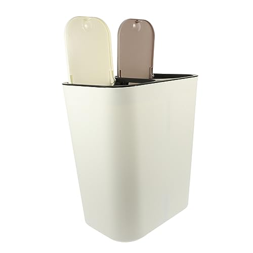 FUNNETOYU Mülleimer mit Fächern Trockener und Nasser Abfalltrennung Geruchsneutraler Badezimmer Mülleimer Elegantem Design für Bad Elfenbeinweiß FUNNETOYU Mülleimer mit Fächern Trockener und Nasser Abfalltrennung Geruchsneutraler Badezimmer Mülleimer Elegantem Design für Bad Elfenbeinweiß von FUNNETOYU