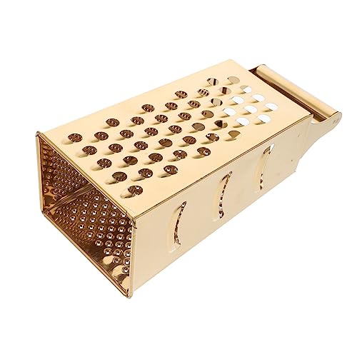 FUNNETOYU Multifunktionaler Mini Küchenreibe aus Edelstahl mit Schneideflächen Vielseitiger Gemüseschneider für Kartoffeln Karotten Käse und Gurken Zeitsparendes Haushaltswerkzeug in Gold FUNNETOYU Multifunktionaler Mini Küchenreibe aus Edelstahl mit Schneideflächen Vielseitiger Gemüseschneider für Kartoffeln Karotten Käse und Gurken Zeitsparendes Haushaltswerkzeug in Gold von FUNNETOYU