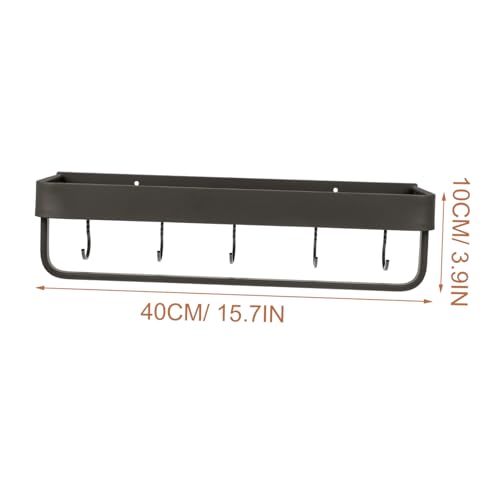 FUNNETOYU Multifunktionales Teiliges Badregal aus Hochwertigem Space Aluminium mit Haken und Stange Wandmontierte Aufbewahrungslösung für Shampoo und Badezimmerzubehör Rostfrei und von FUNNETOYU
