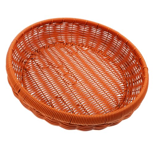 FUNNETOYU Nachahmung Rattan Brot Display Korb Brothalter Gewebtes Tablett Für Den Haushalt Gewebte Körbe Obstkorb Aus Kunststoff Kleinigkeiten Halter Hellbraun Eisen Wiederverwendbar FUNNETOYU Nachahmung Rattan Brot Display Korb Brothalter Gewebtes Tablett Für Den Haushalt Gewebte Körbe Obstkorb Aus Kunststoff Kleinigkeiten Halter Hellbraun Eisen Wiederverwendbar von FUNNETOYU