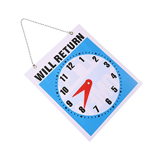 FUNNETOYU PVC Türschild Willkommen mit Uhrzeiger Doppelseitiges Quadratisches Öffnungszeiten schild aus Bruchsicherem PVC Praktische Ladendekoration zum Aufhängen an Tür oder Wand von FUNNETOYU