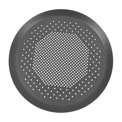FUNNETOYU Pizzateller Aluminium Nicht -stick Runden Runder Pizzabäcker Mit Pizzapfanne Aus Netz Kuchenbackpfanne Pizza -backbildschirm Pizzarost Perforiert Groß Rundes Netz Löcher Schwarz von FUNNETOYU