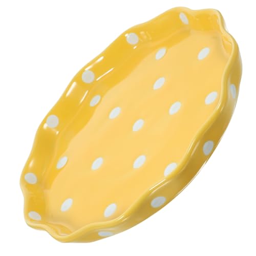 FUNNETOYU Polka Dot Frühstücksschale Nachtisch Kleine Servierplatte Kleine Teller Du Geschirr Servieren Platten Dessertplatte Salatteller Porzellanteller Umrandet Mit Keramik Zufällige Farbe von FUNNETOYU