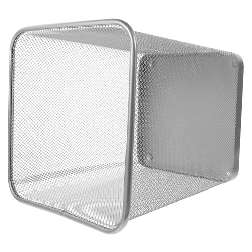 FUNNETOYU Quadratischer Abfalleimer aus Stabilem Metall mit Atmungsaktivem Mesh Design Robuster Metallbasis Kleiner Papierkorb für Büro und Haushalt Praktischer Papierkorb für Recycling und von FUNNETOYU