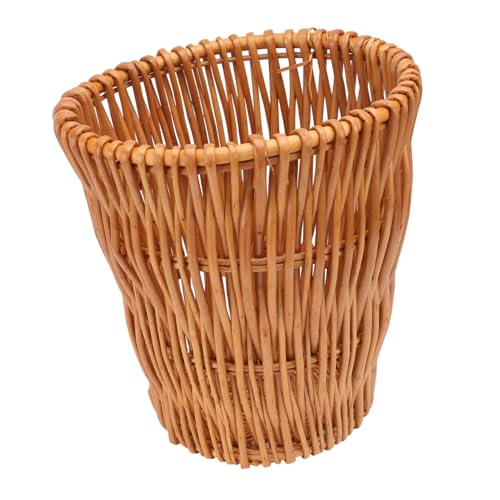FUNNETOYU Rattan Abfalleimer Wicker Müllkorb mit Elegantem Design und Vielseitig für Badezimmer und Wohnräume Höhe Durchmesser von FUNNETOYU