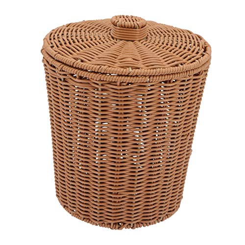 FUNNETOYU Rattan Aufbewahrungseimer mit Deckel Kreativer Lagerkorb für Wohnzimmer und Schlafzimmer Multifunktionaler Abfallbehälter im Modernen Design für Müll oder Dekoration FUNNETOYU Rattan Aufbewahrungseimer mit Deckel Kreativer Lagerkorb für Wohnzimmer und Schlafzimmer Multifunktionaler Abfallbehälter im Modernen Design für Müll oder Dekoration von FUNNETOYU