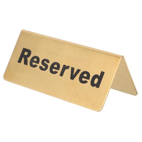 FUNNETOYU Reserved Table Card Stabiles Leichtes Reserviert Schild für Hochzeit Restaurant Party Indoor Outdoor Wiederverwendbar Elegant Goldfarben von FUNNETOYU