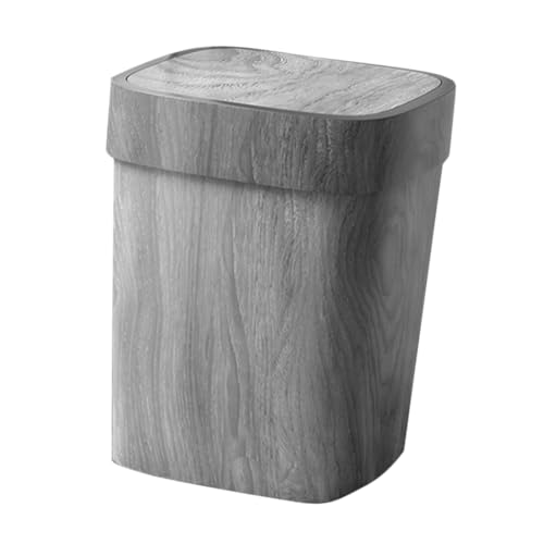 FUNNETOYU Retro-Mülleimer küchenabfalleimer badezimmer abfalleimer Funktionale Abfalltonne Retro Abfallbehälter Robuster Abfalleimer kleiner Mülleimer Küchenmüll kann Plastik Grey von FUNNETOYU