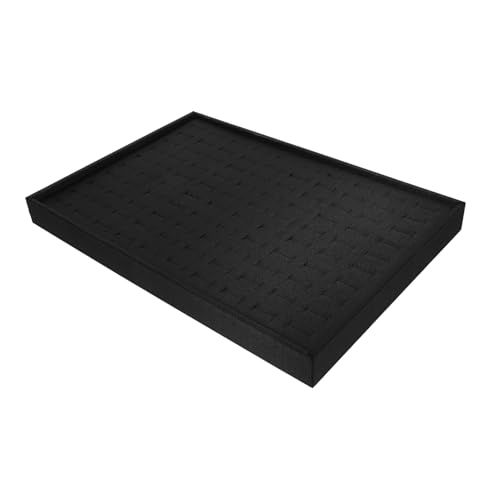 FUNNETOYU Ringständer Ringorganisator Kommode Tablett Ringhalter -tablett Ringablage Für Schmuck Schmuckschale Schmuckstück Aufbewahrungsplatte Kleiner Ringhalter Schwarz Gebürsteter Stoff von FUNNETOYU