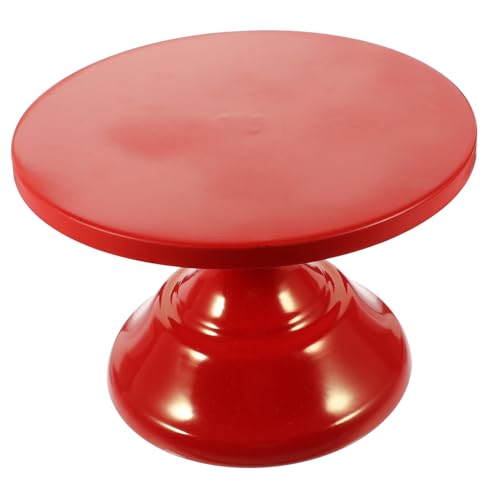 FUNNETOYU Runder Roter Kuchenständer Dessert Tablett Stabile Tortenetagere für Hochzeit Party und Geburtstag Serviertablett mit Glatter für Kuchen Obst und Gebäck von FUNNETOYU