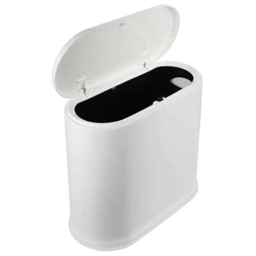 FUNNETOYU Schlanker Abfalleimer mit Druckdeckel aus Kunststoff Kompakter Mülleimer für Schlafzimmer Badezimmer und Küche für Kleine Räume Weiß FUNNETOYU Schlanker Abfalleimer mit Druckdeckel aus Kunststoff Kompakter Mülleimer für Schlafzimmer Badezimmer und Küche für Kleine Räume Weiß von FUNNETOYU