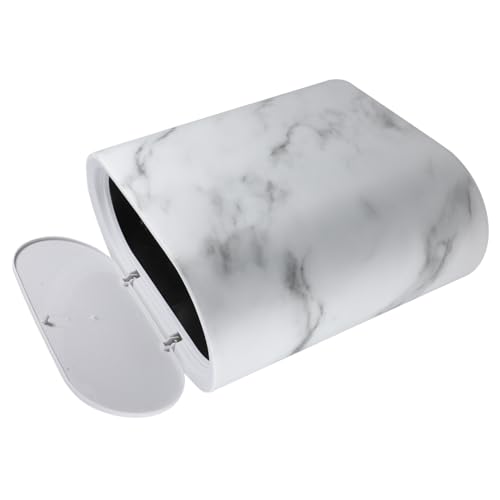 FUNNETOYU Schmaler Mülleimer mit Deckel Weißer Kunststoff Marmor Optik Platzsparend Für Küche Bad Schlafzimmer Wohnzimmer Multifunktionaler Papierkorb Robust Leicht Zu Reinigen FUNNETOYU Schmaler Mülleimer mit Deckel Weißer Kunststoff Marmor Optik Platzsparend Für Küche Bad Schlafzimmer Wohnzimmer Multifunktionaler Papierkorb Robust Leicht Zu Reinigen von FUNNETOYU