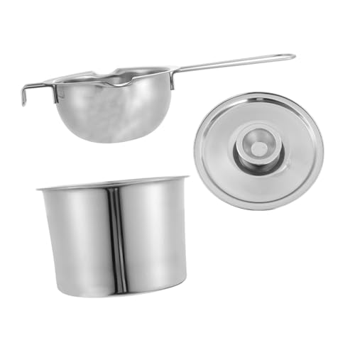 FUNNETOYU Schmelztopf mit Deckel Rostfrei Wasserbad Schokoladen Schmelzschale für Butter Käse Milch Erhitzen Backgeeignet Hitzebeständig Ergonomischer Griff von FUNNETOYU