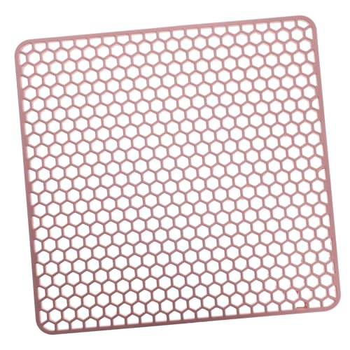 FUNNETOYU Silikon Abtropfmatte Hitzebeständig Rutschfest Küchen Spülbecken Schutzmatte Multifunktional Luftzirkulation Tellerablage Flexibel Leicht zu Reinigen Rosa von FUNNETOYU