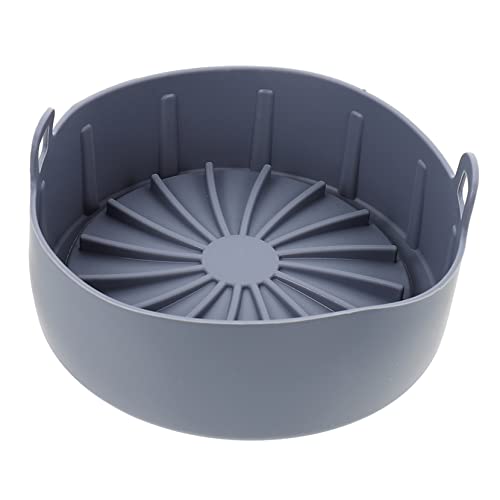 FUNNETOYU Silikon-pad Zubehör Groß Liner Korb Tablett Braten Air Fryer Accessoire Silikonkochgeschirr Heißluftfritteusen Silikontopf Airfryer-behälter Airfryer-einsatz Kieselgel Grau von FUNNETOYU
