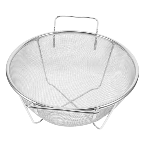 FUNNETOYU Spülbeckenfilter Reissieb Beckenwaschreissieb Lebensmittelabtropfgestell Zum Kochen Obstreinigerschüssel Obst Und Gemüsewaschschüssel Reiswaschfiltersieb Silber Edelstahl von FUNNETOYU
