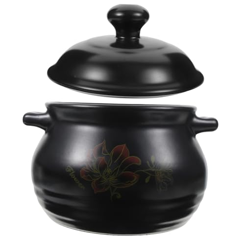 FUNNETOYU Steinguttopf Aus Keramik Für Haushalt Praktischer Suppentopf Mit Griff Langlebig Für Suppe Und Rippchen Kochen Gleichmäßige Erhitzung Warmhaltend von FUNNETOYU