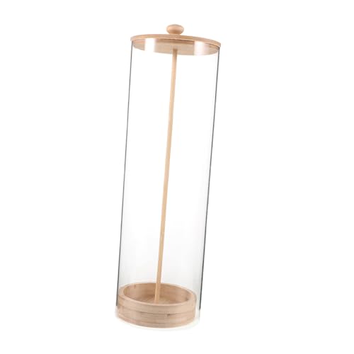 FUNNETOYU Strohhalm Organizer aus Holz mit Deckel Transparenter Behälter für Strohhalme Besteck und Bürobedarf Mehrzweck Aufbewahrung für Theke von FUNNETOYU