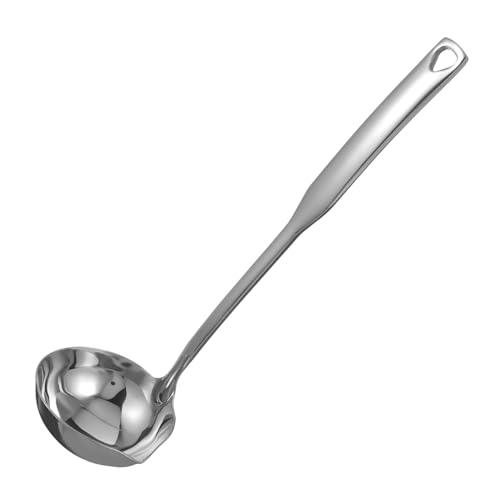 FUNNETOYU Suppenkelle aus mit Ausgießer Präzisions Schöpflöffel Langer Griff Komfortabel Einfach zu Reinigen zum Servieren von Suppen Soßen Bratensoßen von FUNNETOYU