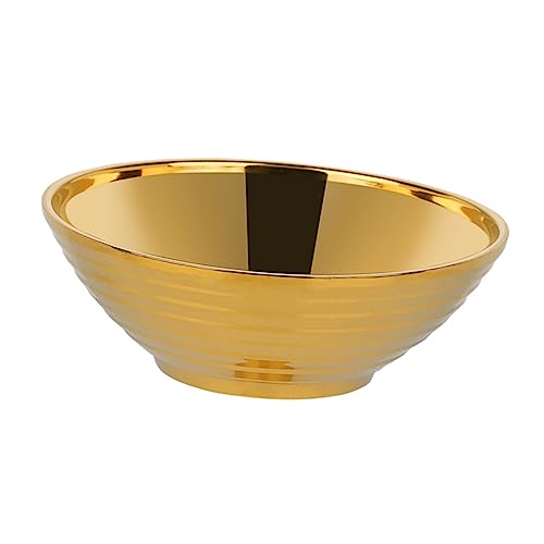 FUNNETOYU Suppenschüssel Rostfreies Material Kreatives Flaches Design für Ramen Suppe und für Buffets und Partys Gold von FUNNETOYU