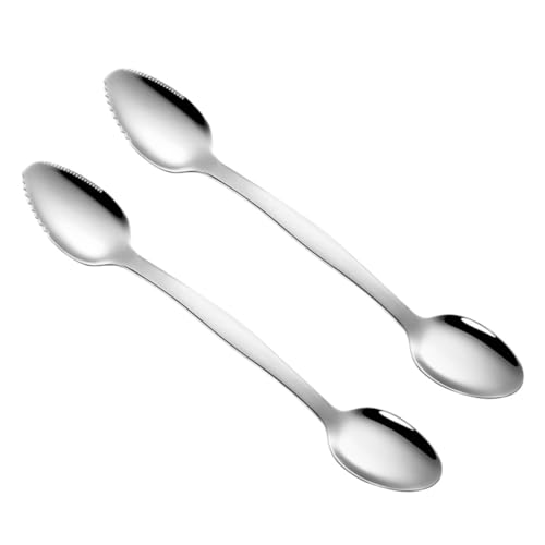 FUNNETOYU Teiliges Edelstahl Obst Dessertlöffel Multifunktionale Schabelöffel mit Hoher Temperaturbeständigkeit Ergonomisch Leicht zu Reinigen für Küche und Restaurant von FUNNETOYU