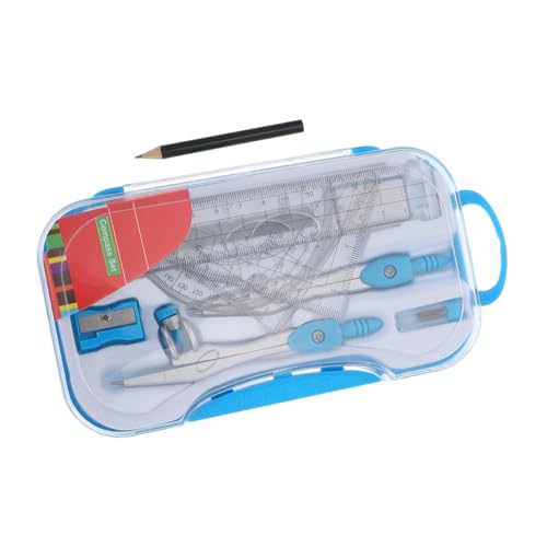 FUNNETOYU Teiliges Lineal Set mit Transporteur und Zeichenwerkzeugen für Schüler und Büro Zeichnungs und Mathematik Zubehör Aufbewahrungsbox Langlebig und Präzise Zufällige Zufällige Farbe von FUNNETOYU