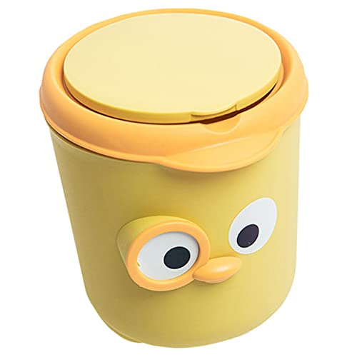 FUNNETOYU Tischmülleimer mit Deckel Niedlicher Gelber Abfalleimer für Schreibtisch Mini Müllbehälter für Büro Schlafzimmer und Badezimmer Praktischer und Eleganter Mülleimer mit Einfachem FUNNETOYU Tischmülleimer mit Deckel Niedlicher Gelber Abfalleimer für Schreibtisch Mini Müllbehälter für Büro Schlafzimmer und Badezimmer Praktischer und Eleganter Mülleimer mit Einfachem von FUNNETOYU
