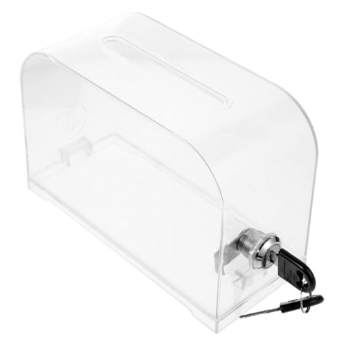 FUNNETOYU Transparente Vistenkartenbox mit Schloss Multifunktionale Vorschlagsbox für Büro und Veranstaltungen für Spenden und Gewinnspiele FUNNETOYU Transparente Vistenkartenbox mit Schloss Multifunktionale Vorschlagsbox für Büro und Veranstaltungen für Spenden und Gewinnspiele von FUNNETOYU