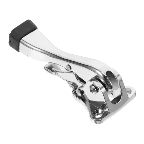 FUNNETOYU Türstopper aus Metall Türstopper Keil Boden Türstopp Boden für Garage Türstopps Wallentür Stopper Gummi Silber von FUNNETOYU